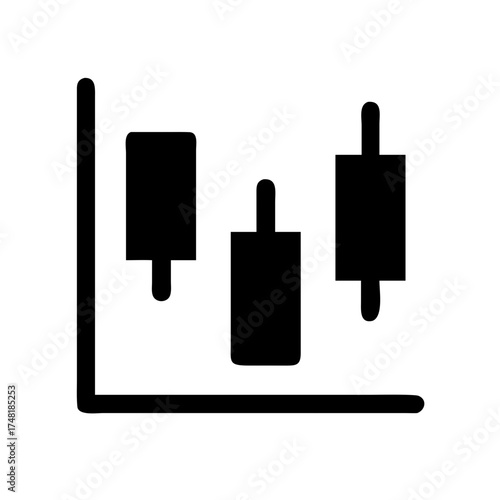 Candlestick chart icon, representing market analysis