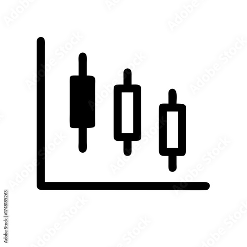Candlestick chart showing a downward trend