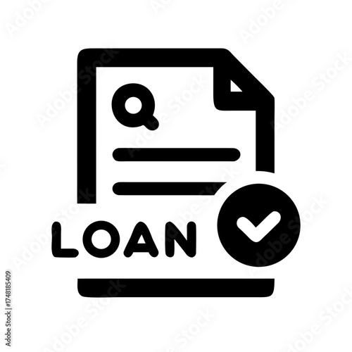 Approved loan document with magnifying glass