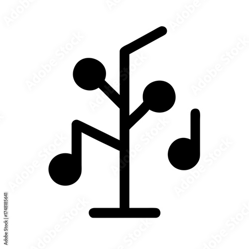A stylized tree with musical notes, symbolizing musicality