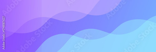 Banner background, blue and purple gradations, colorful, wavy effect stye, memphis