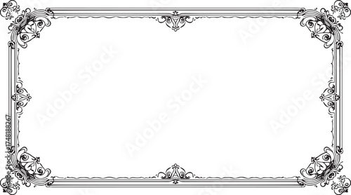 vintage frame engraving vector