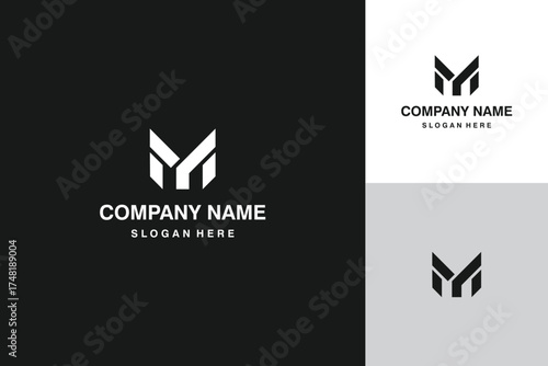 Abstract Letter M Logo Design with Modern and Minimalist Style.