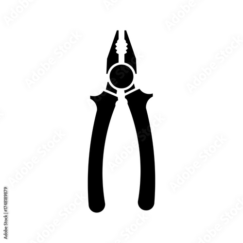  pliers tool icon white on backround