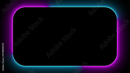 Vibrant Neon Rounded Rectangle Border Overlay in Pink and Cyan