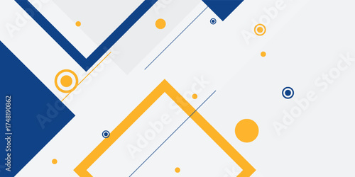 Blue and yellow abstract geometric background vector illustration