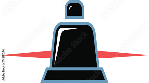 Alarm siren silhouette with red light streaks silhouette