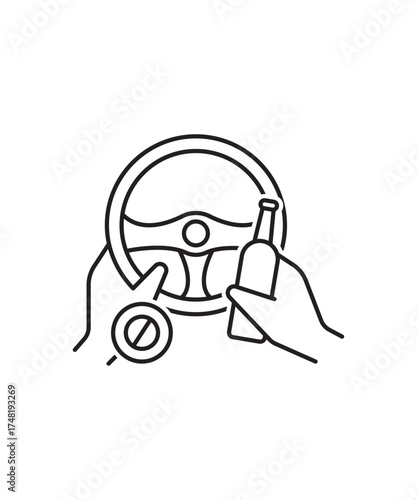 no drink and drive icon, vector best line icon.