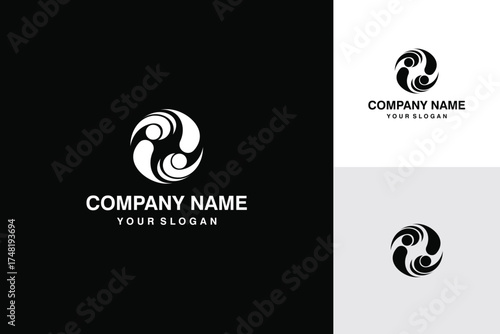 Abstract Yin Yang Inspired Logo Design for Modern Company Branding.