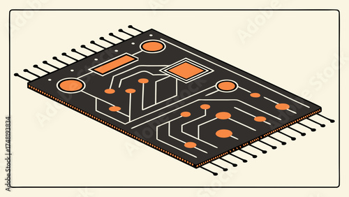 Circuit Board Illustration.