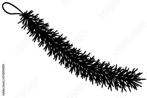 christmas tinsel  silhouette illustration