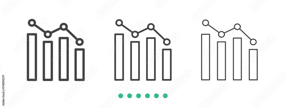 Obraz premium Chart and Diagram icon. Thin line icon vector