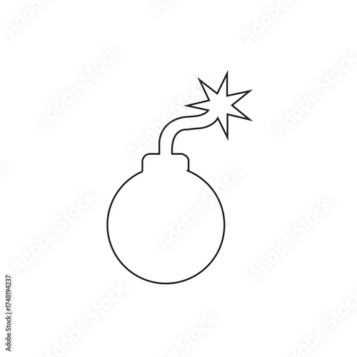 Cartoon bomb with burning fuse