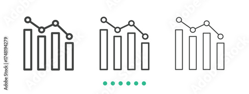 Chart and Diagram icon. Thin line icon vector