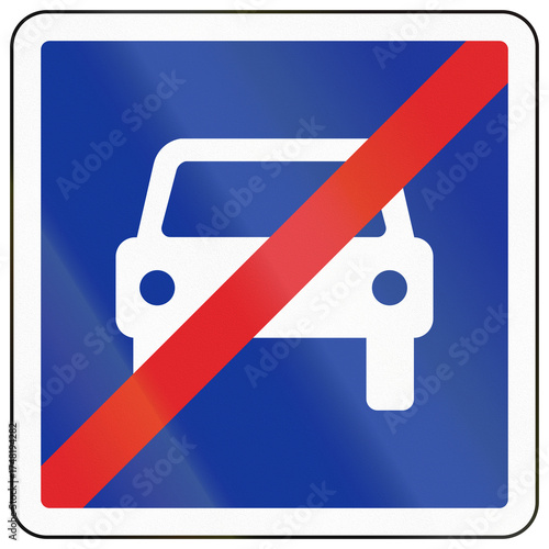 Road sign used in France - End of expressway