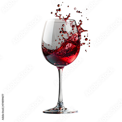 Wine liquid splash motion drink beverage alcohol refreshment isolated art transparent background in clear view with natural colors and sharp focus on a plain background. Simple clean style for stock u