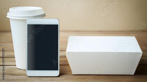 Modern Food Delivery Scene with Smartphone