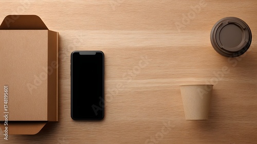 Modern Food Delivery Scene with Smartphone