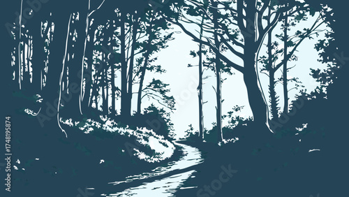 Forest Path Illustration.