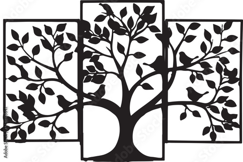 Birds on Tree Silhouette Wall Art Bundle

