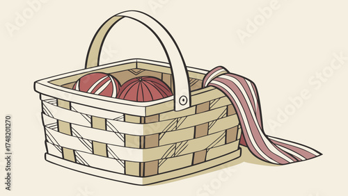 Picnic Basket Illustration.