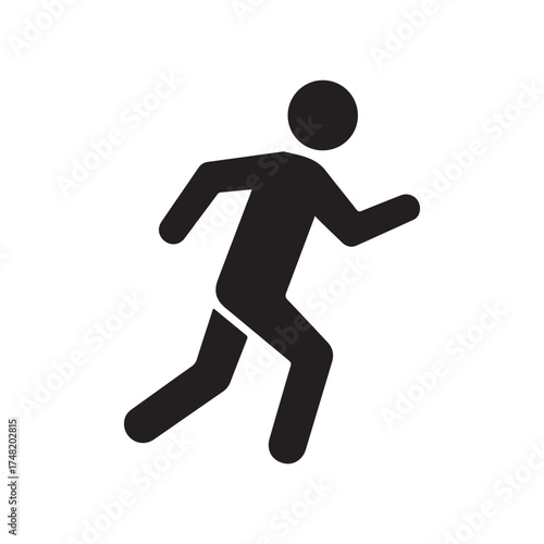 Pictogram run urgent icon silhouette vector flat illustration design on white background