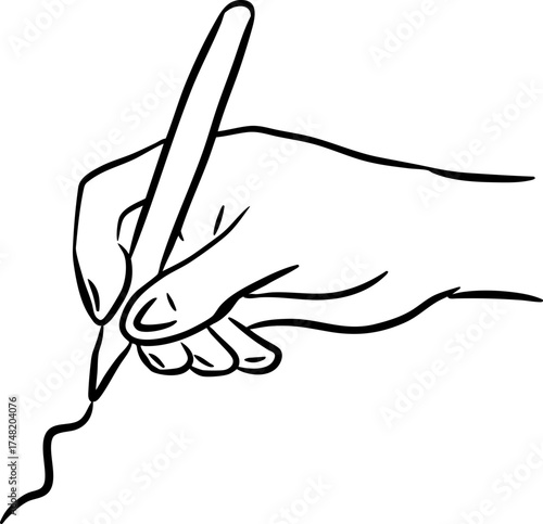 Hand Writing With Pen Illustration