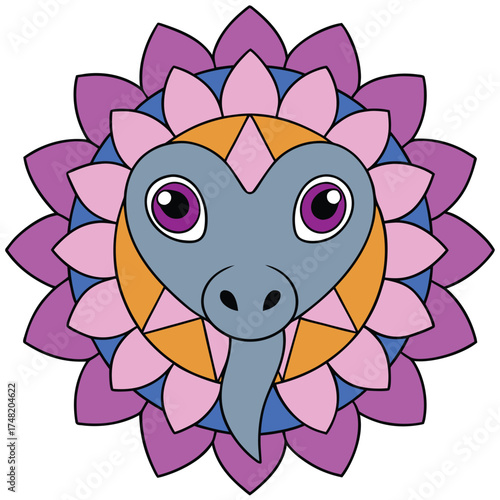 Vector art of whimsical pangolin mandala, a unique fusion of wildlife and artistry, radiating charm and wonder in a captivating circular design for creative projects