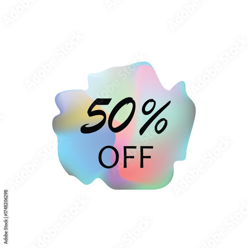 50% Off Modern Gradient Sale Badge