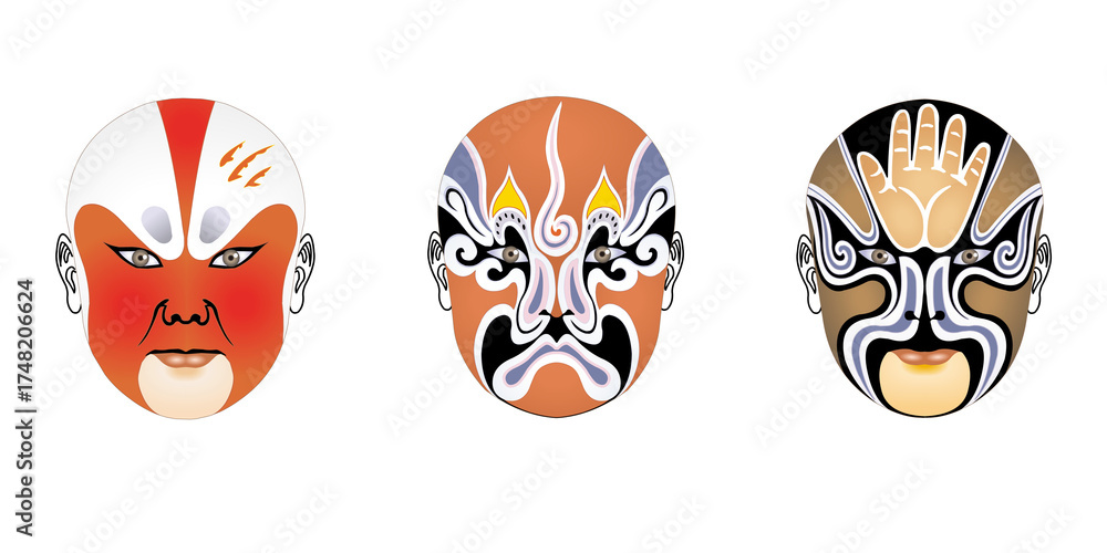 Fototapeta premium Beijing Opera Mask Traditional Chinese Stage Makeup
