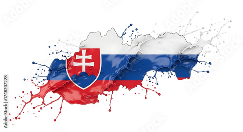 Vibrant slovakian flag exploding with color, isolated on transparent background a dynamic representation of slovakia, perfect for national celebrations, patriotic designs, and cultural projects