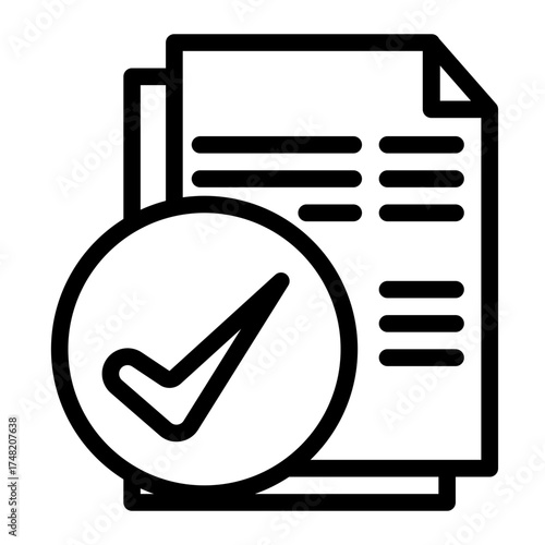 Document Verification Authentication icon from the Notary icon collection (Outline Style)