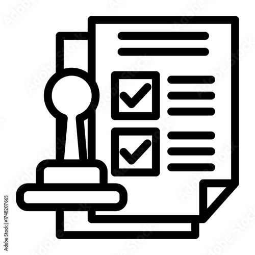 Legal Document Certification Stamp icon from the Notary icon collection (Outline Style)