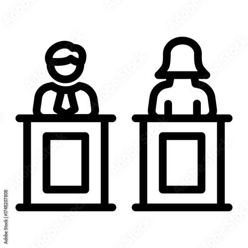 Legal Representation Justice icon from the Notary icon collection (Outline Style)