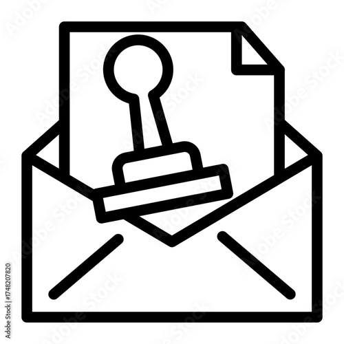 Legal Document Correspondence icon from the Notary icon collection (Outline Style)