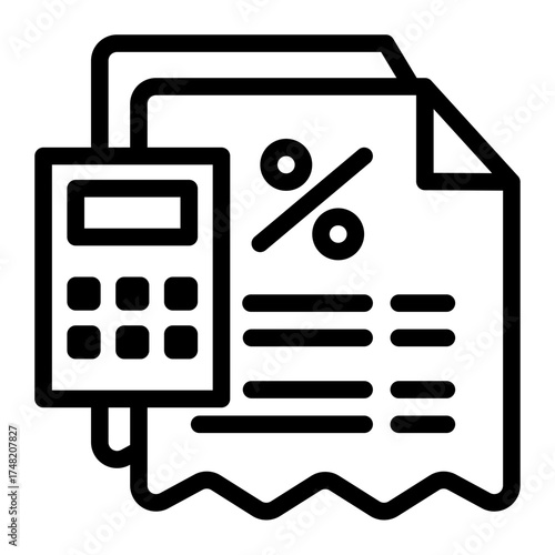 Financial Calculation Accounting icon from the Notary icon collection (Outline Style)