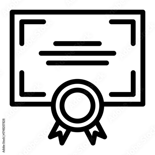 Legal Award Certification icon from the Notary icon collection (Outline Style)