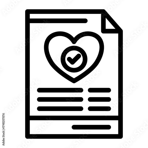 Wedding Certification Document icon from the Notary icon collection (Outline Style)