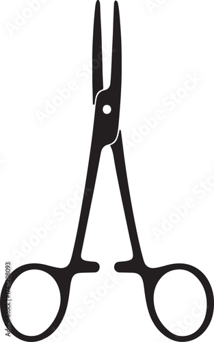 Set of stainless steel scissors isolated on white background
