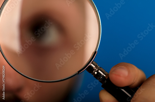 Close-up view of a person l...