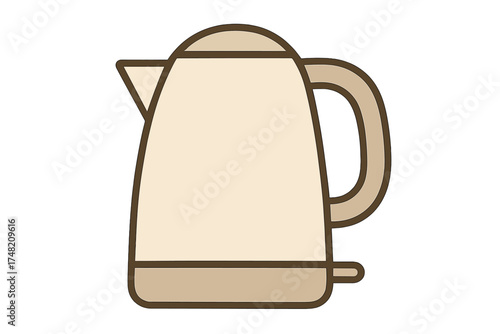 Modern electric water kettle appliance for boiling hot drinks in the kitchen