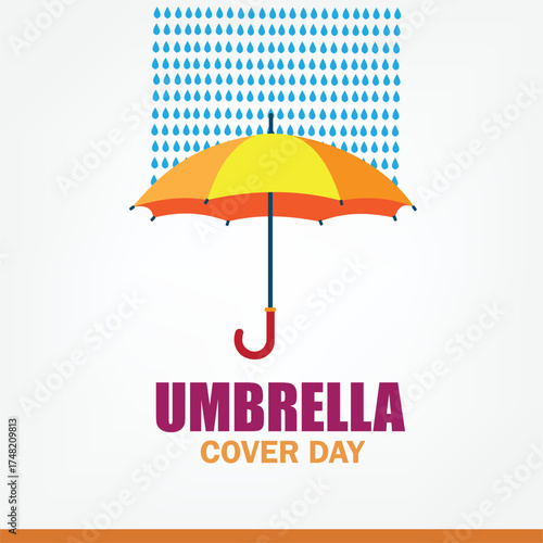 Umbrella Cover Day vector graphic great for Umbrella Cover Day celebration. flat design. story design. flat illustration. simple and elegant