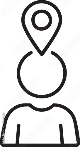 Digital Mapping Silhouettes Avatar Profile Location Pin Geo Tagging Icon