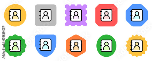 Vector phonebook, contact, diary icon. Black, white background. Perfect for app and web interfaces, infographics, presentations, marketing, etc.