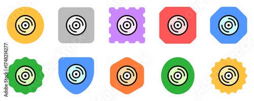 Editable vector music album vinyl icon. Black, transparent white background. Part of a big icon set family. Perfect for web and app interfaces, presentations, infographics, etc
