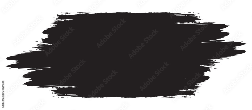 Fototapeta premium Black ink brush stroke zigzag vector design element for grunge texture background.