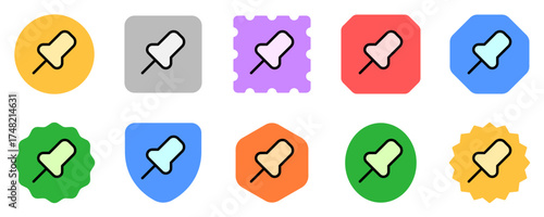 Editable vector push pin icon. Part of a big icon set family. Perfect for web and app interfaces, presentations, infographics, etc