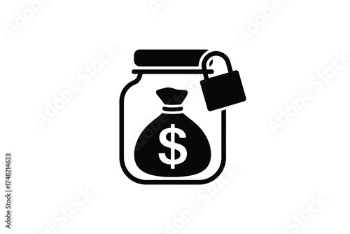 Secure money jar icon representing financial safety and savings protection