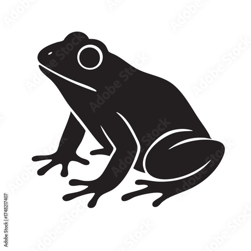 vector illustration of a frog. frog silhouette