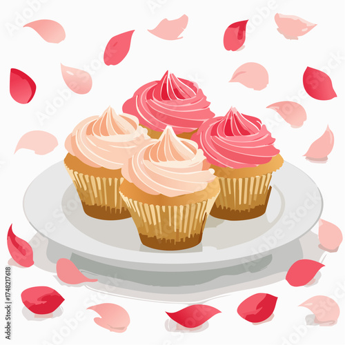 Romantische Rosen-Cupcakes